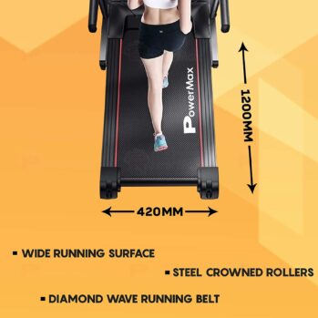 PowerMax Fitness TDM-101 2HP (4HP Peak) Motorized Treadmill with Free