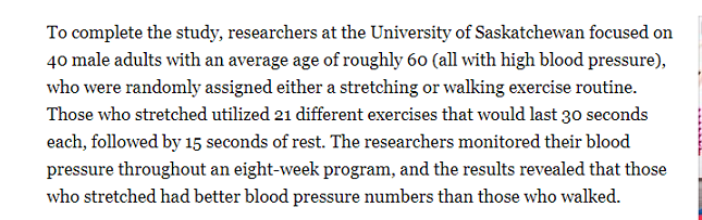 research on stretching exercise