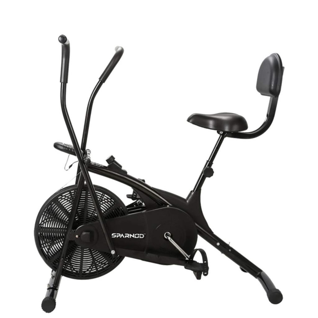 Sparnod Fitness Air Bike Exercise Cycle for Home Gym - Dual Action for Full Body Workout